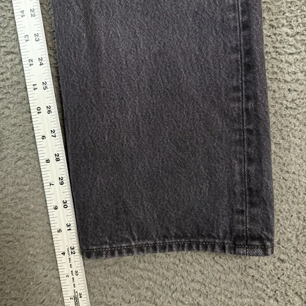 Levis 501 Jeans Mens 34x34 Black Straight Fit Dark Wash Button Fly Denim Pants